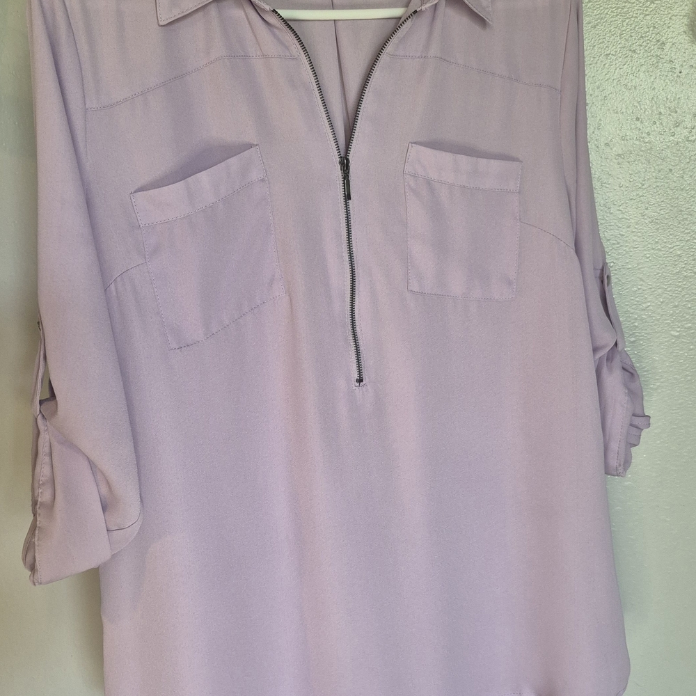 Lavender Women's Top with Zipper